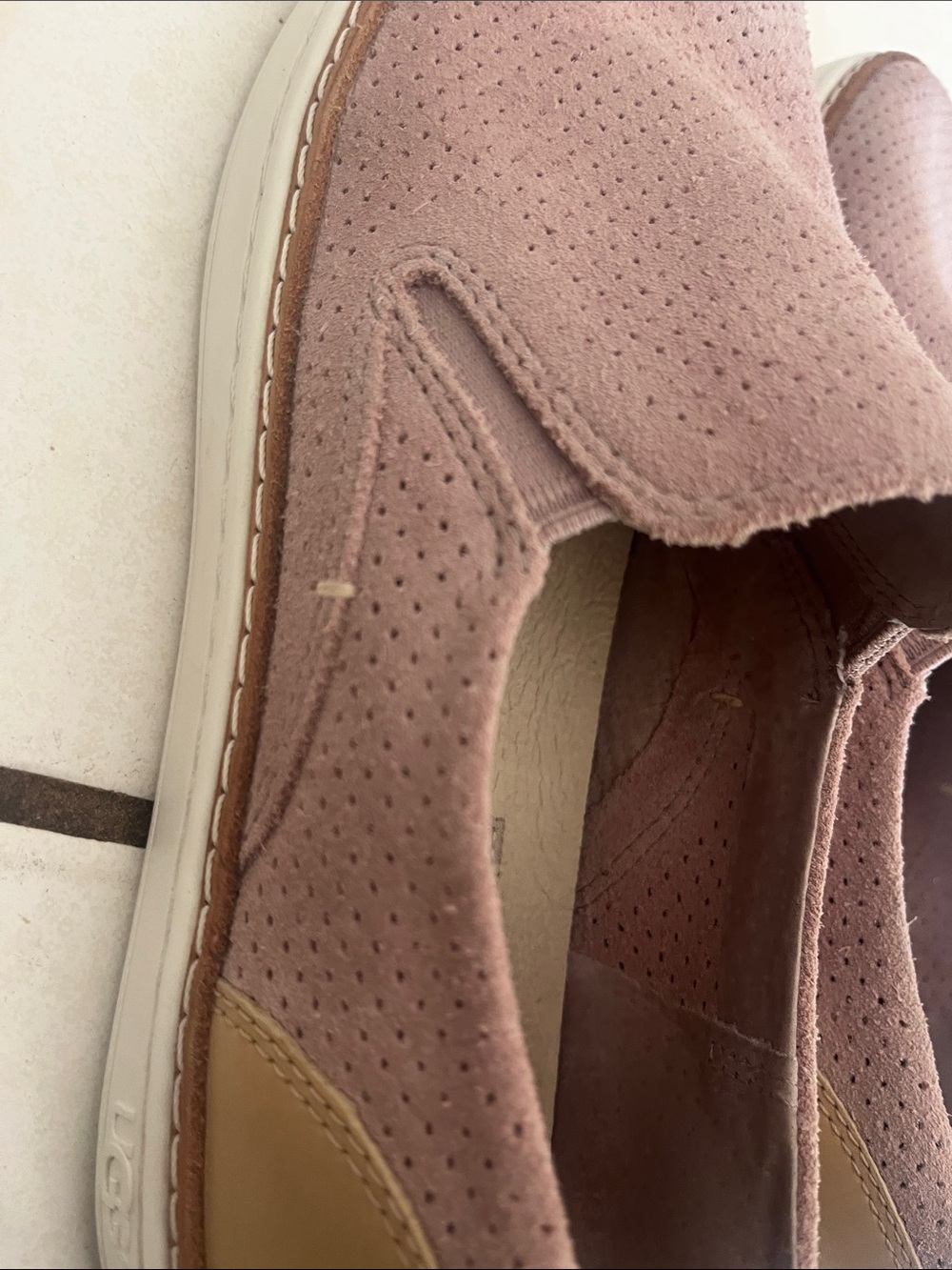 UGG Women's Perforated Slip-On Loafers in Dusty Pink - Picture 8 of 11